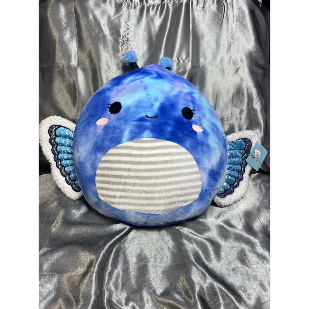 Houwsbaby Blue Tie Dye Butterfly Plush Pillow 12 Inch Shiny Wings Kids‎ Toy NEW